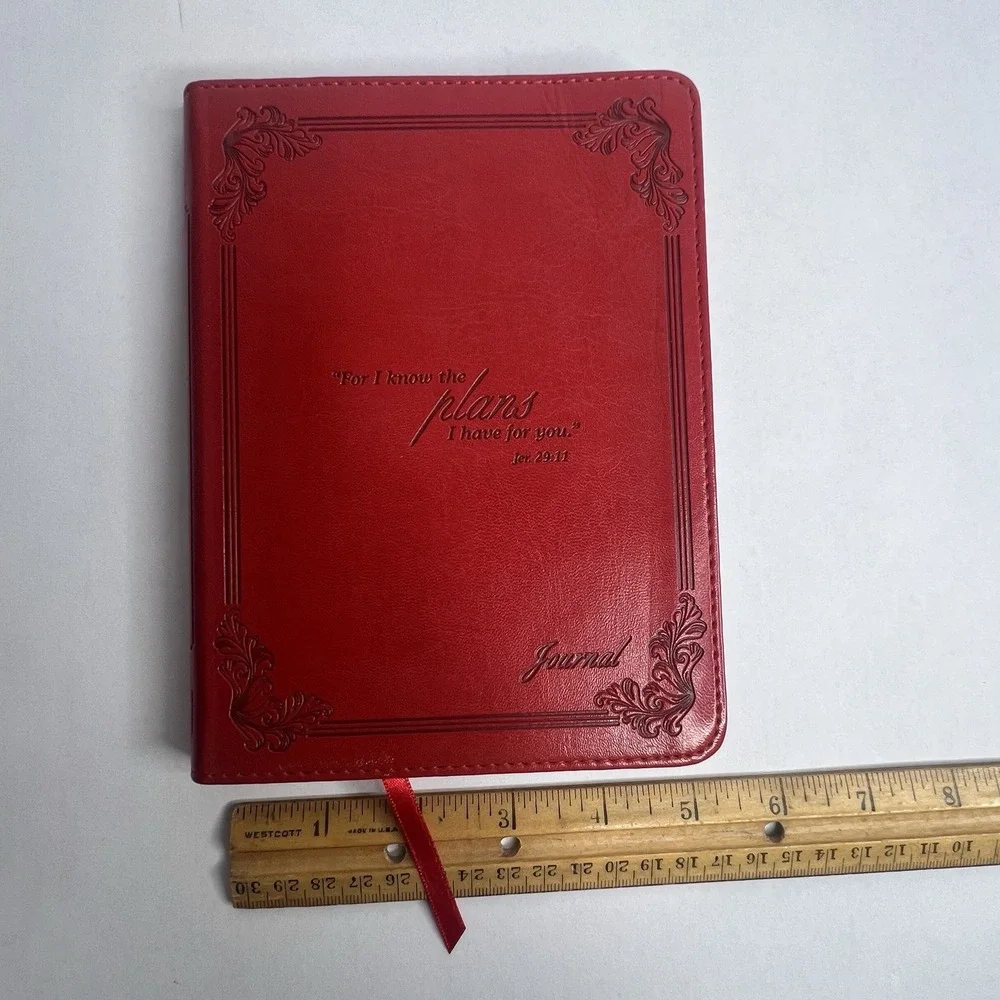 Red Faux Leather Jer 29:11 Blank Gift Journal I Know The Plans I Have For You